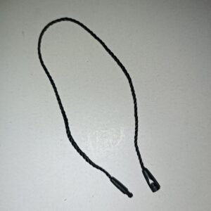 Hang tag string 20 CM black twisted dori with plastic round end lock