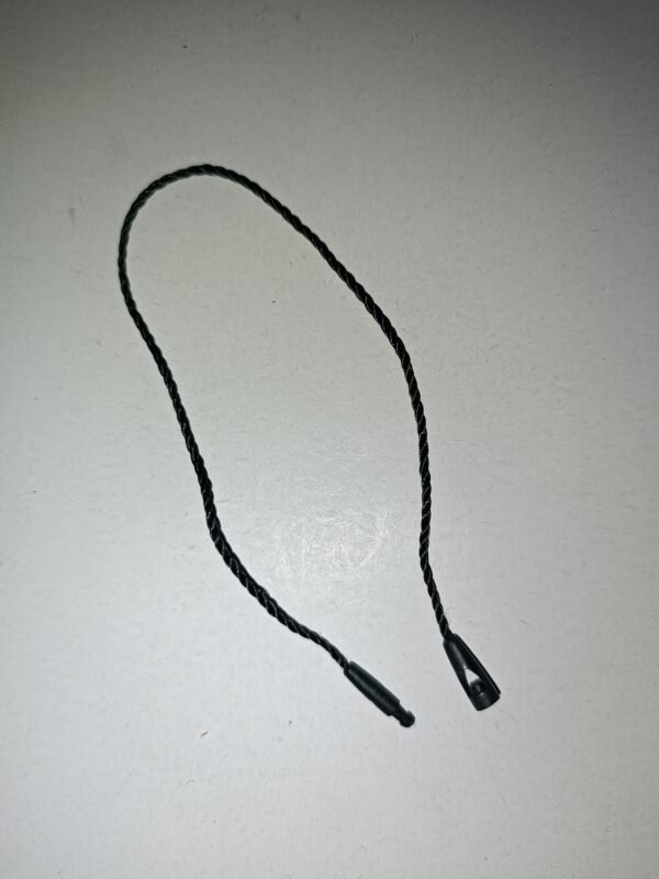Hang tag string 20 CM black twisted dori with plastic round end lock