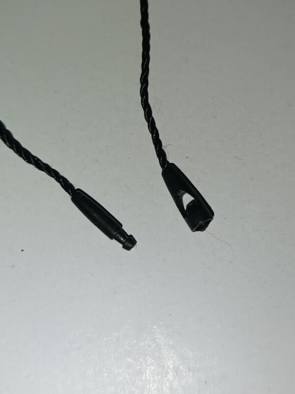 Hang tag string 20 CM black twisted dori with plastic round end lock - Image 2