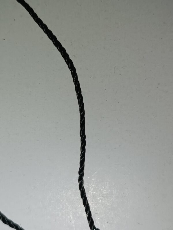 Hang tag string 20 CM black twisted dori with plastic round end lock - Image 3