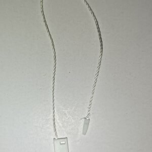Hang tag string 22 CM White twisted dori with plastic end lock
