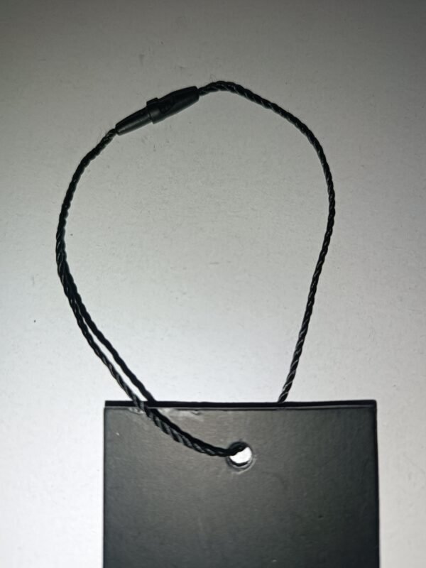 Hang tag string 20 CM black twisted dori with plastic round end lock - Image 4