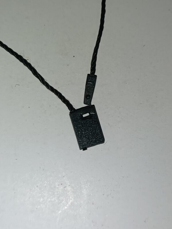Hang tag string 20 CM black twisted dori with plastic square end lock - Image 2