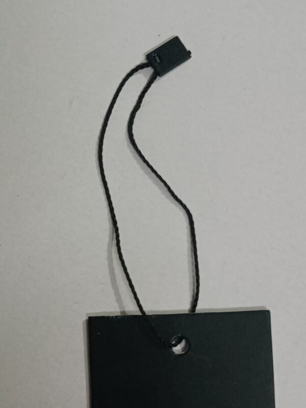 Hang tag string 20 CM black twisted dori with plastic square end lock - Image 5