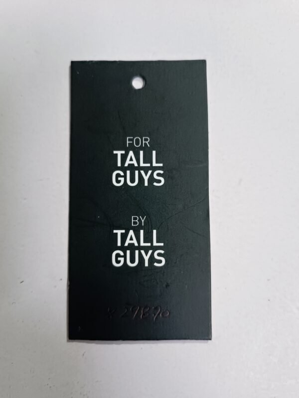 Hang Tag Matt Black for tall guy 9cm X 4.5cm