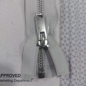 Almunium Zip 5# - open End Grey Vigo Color - Shiny Pulller