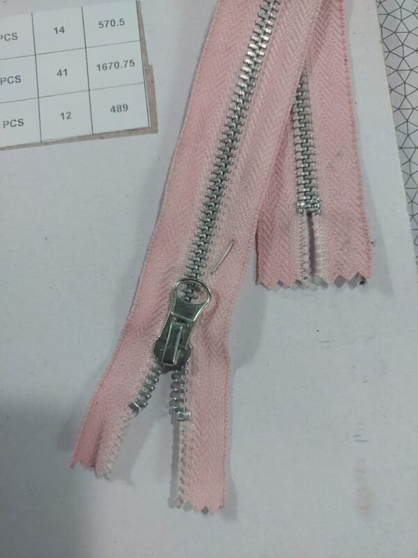 Close End Silver Zip - Pink Tape - Image 2